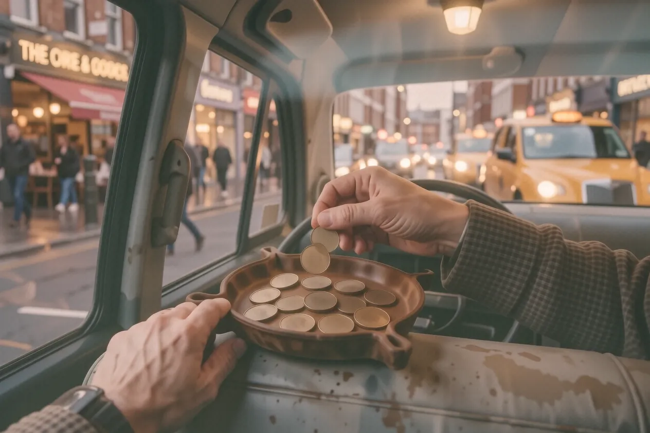 Documentary photograph for uk taxi tipping etiquette