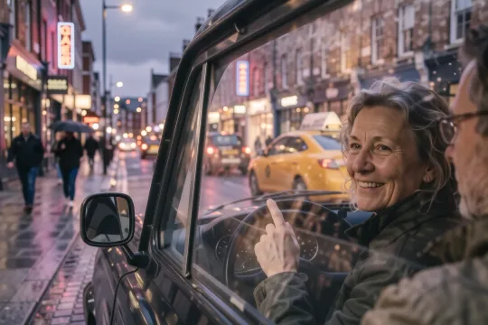 Documentary photograph illustrating How to tell a London taxi driver to stop — the exa