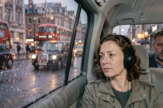Documentary photograph illustrating How to politely signal a London cabbie you don't w